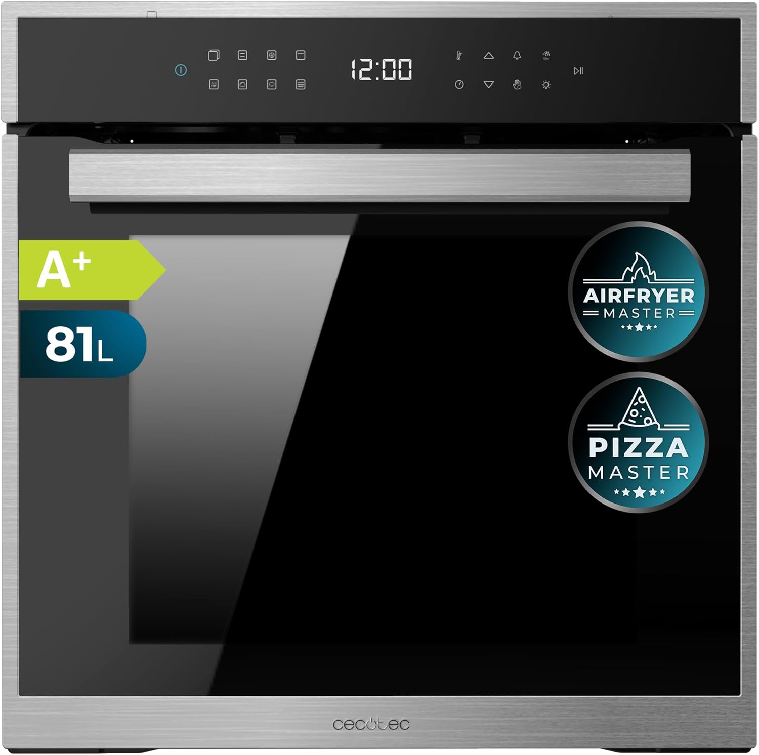 Cecotec Einbaubackofen Pyrolytisch 60 cm Bolero Hexa P506000 Edge A+. 3400 W, Grill, 35 cm