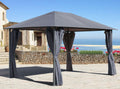QUICK STAR Metall Garten Pavillon Nizza 3 × 4 m Grau mit 4 Seitenteilen Partyzelt, 180 g, 50 mm, 14 mm, 17 mm, 400 cm