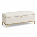 Sitzbank mit Polyesterbezug und Metallgestell, 120 cm, Creme