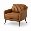 Sessel Holzrahmen Braun PU-Leder 70cm x 75cm x 80cm