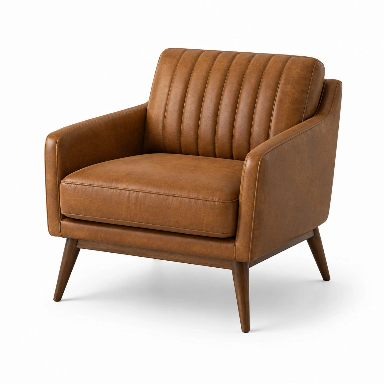 Sessel Holzrahmen Braun PU-Leder 70cm x 75cm x 80cm