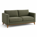 Sofa 2-Sitzer rechteckig Olivgrün Leinenmischung 200cm
