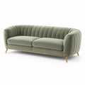 3-Sitzer Sofa Samt Olivgrün Goldfarbene Metallbeine