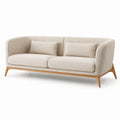 Sofa aus Polyestergewebe mit Eichenholzrahmen, 3-Sitzer, Beige, 200 cm