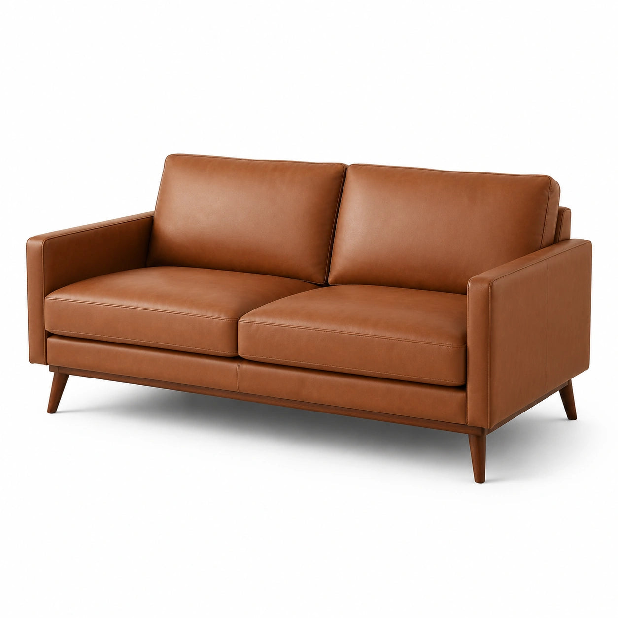 Zweisitzersofa aus Leder in Braun 150x85x75 cm
