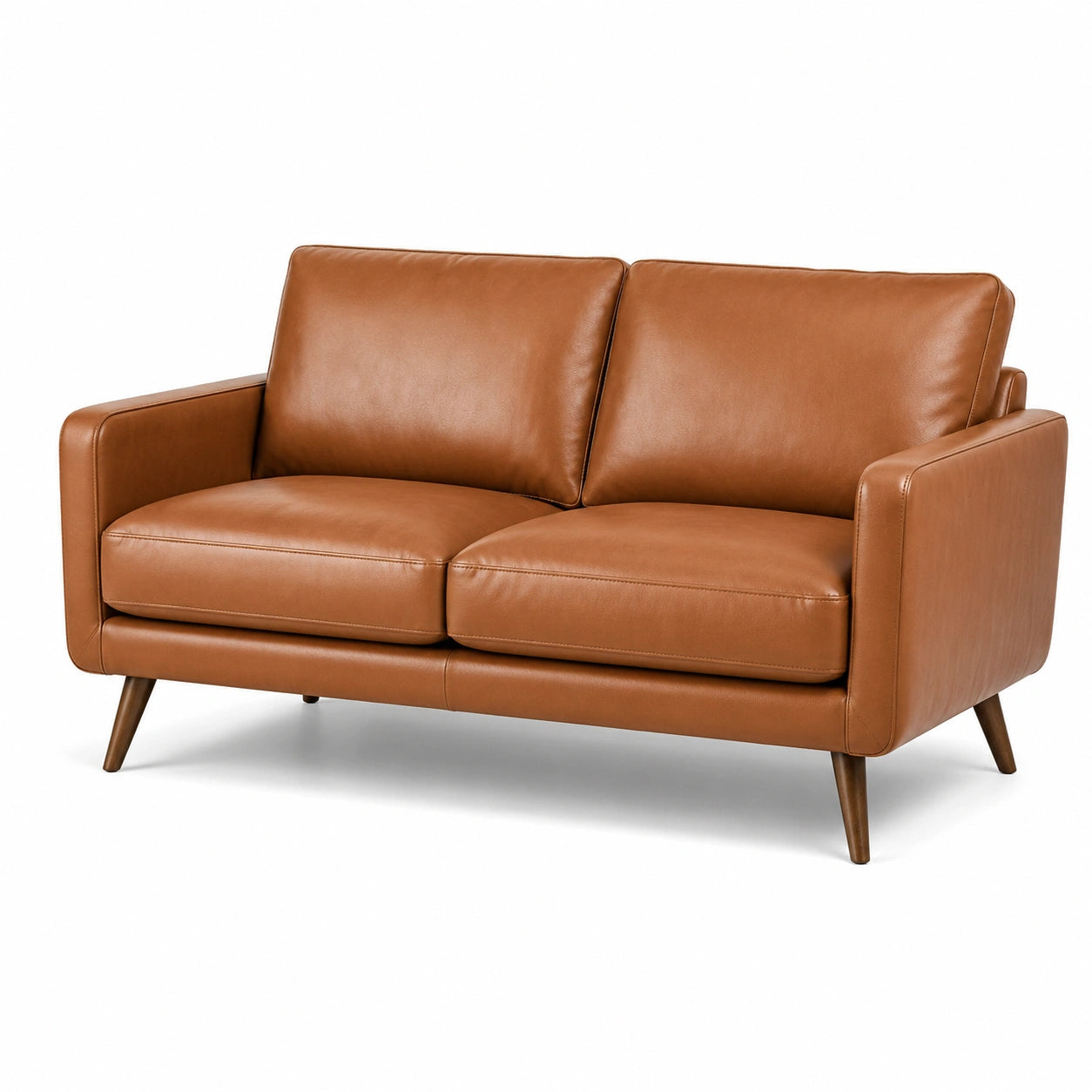 Zweisitzer Sofa aus Echtleder Braun