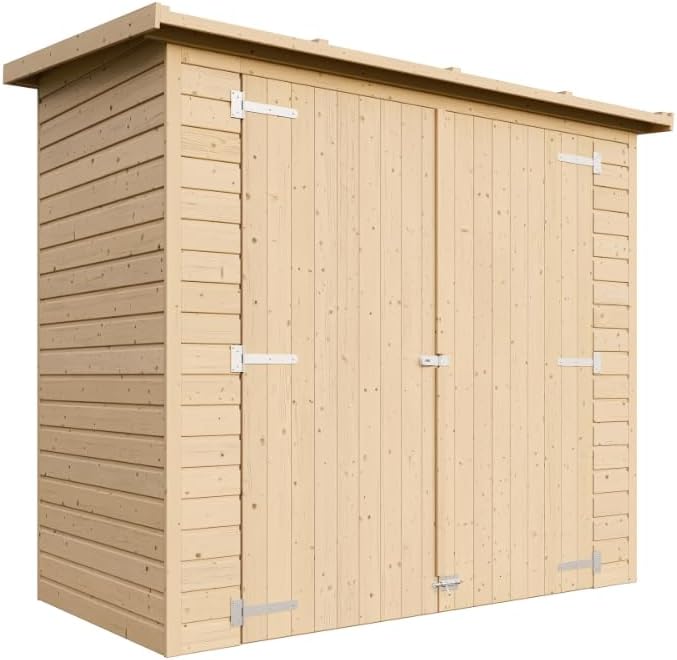 TIMBELA Gartenhaus Holz H194 × 123 × 223 cm/2.1 m2, Spielzeug, Fahrrad, 194 cm, 17 mm