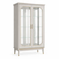 Vitrine mit MDF-Holz und gehärtetem Glas Beige 180cm Höhe