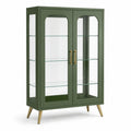 Grüne Glasvitrine mit Stahlrahmen