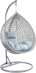 Hängesessel Luxus RAMROXX, Style XXL Korb Gestell Grau, Grau/Hell Grau