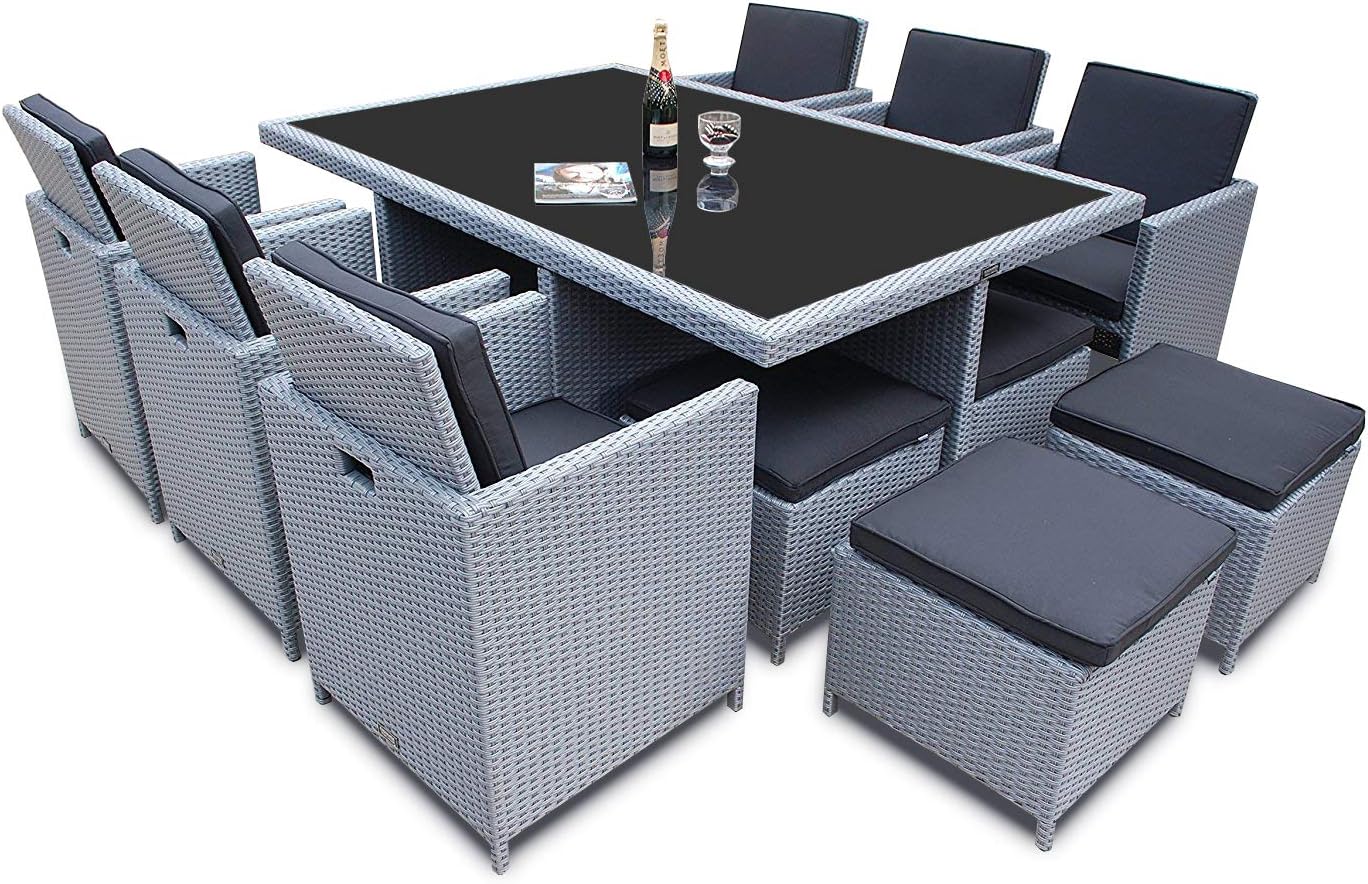 Ragnarök-Möbeldesign Heimdall Premium PolyRattan - Deutscher Hersteller - 8 Jahre, Sessel, Tisch, Garten, 90 cm, 125 cm