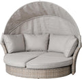 Riess Ambiente Drehbare Sonneninsel Seattle - 195 cm - Taupe - mit Sonnendach inkl., Garten, 30 °C, 168 cm, 178 cm