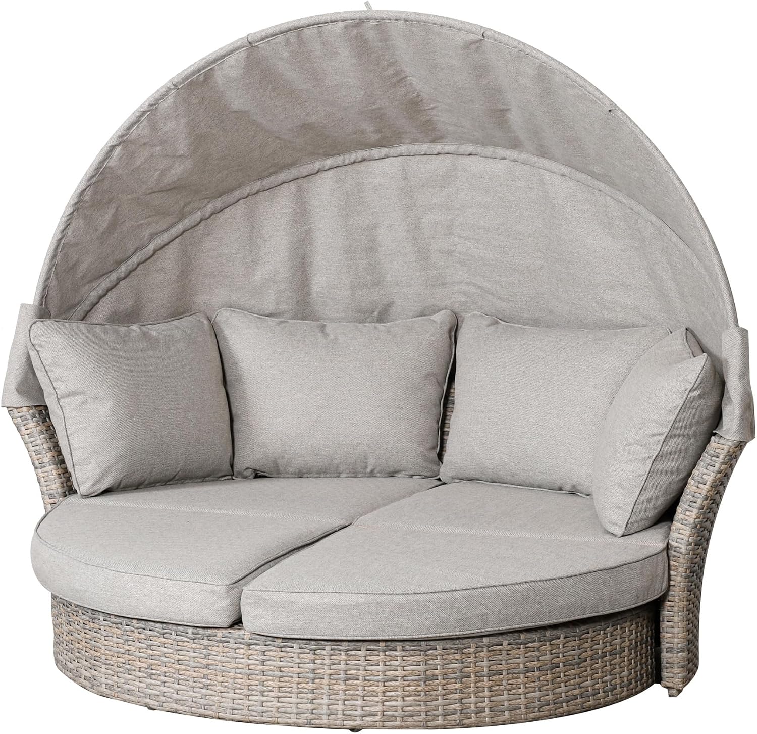 Riess Ambiente Drehbare Sonneninsel Seattle - 195 cm - Taupe - mit Sonnendach inkl., Garten, 30 °C, 168 cm, 178 cm