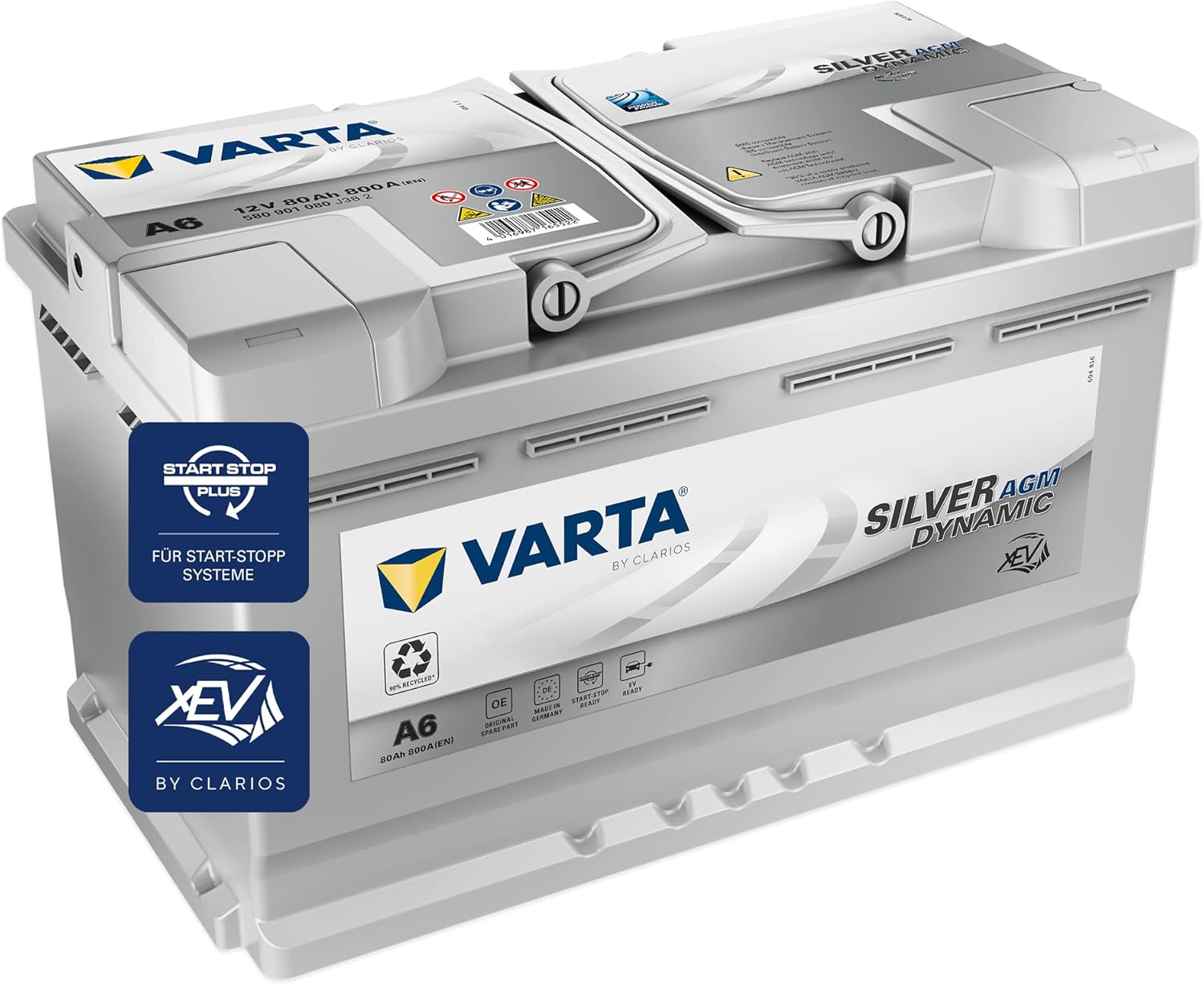VARTA Silver Dynamic AGM Batterie A6, Autobatterie, Starterbatterie