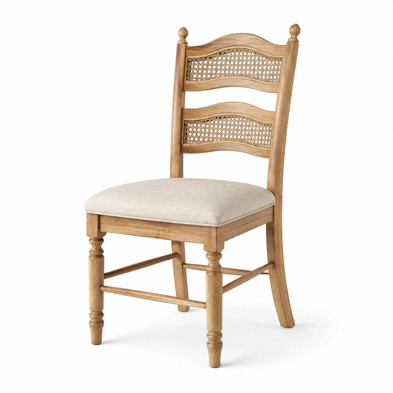 Esszimmerstuhl Eichenholz Geflecht Beige 90cm