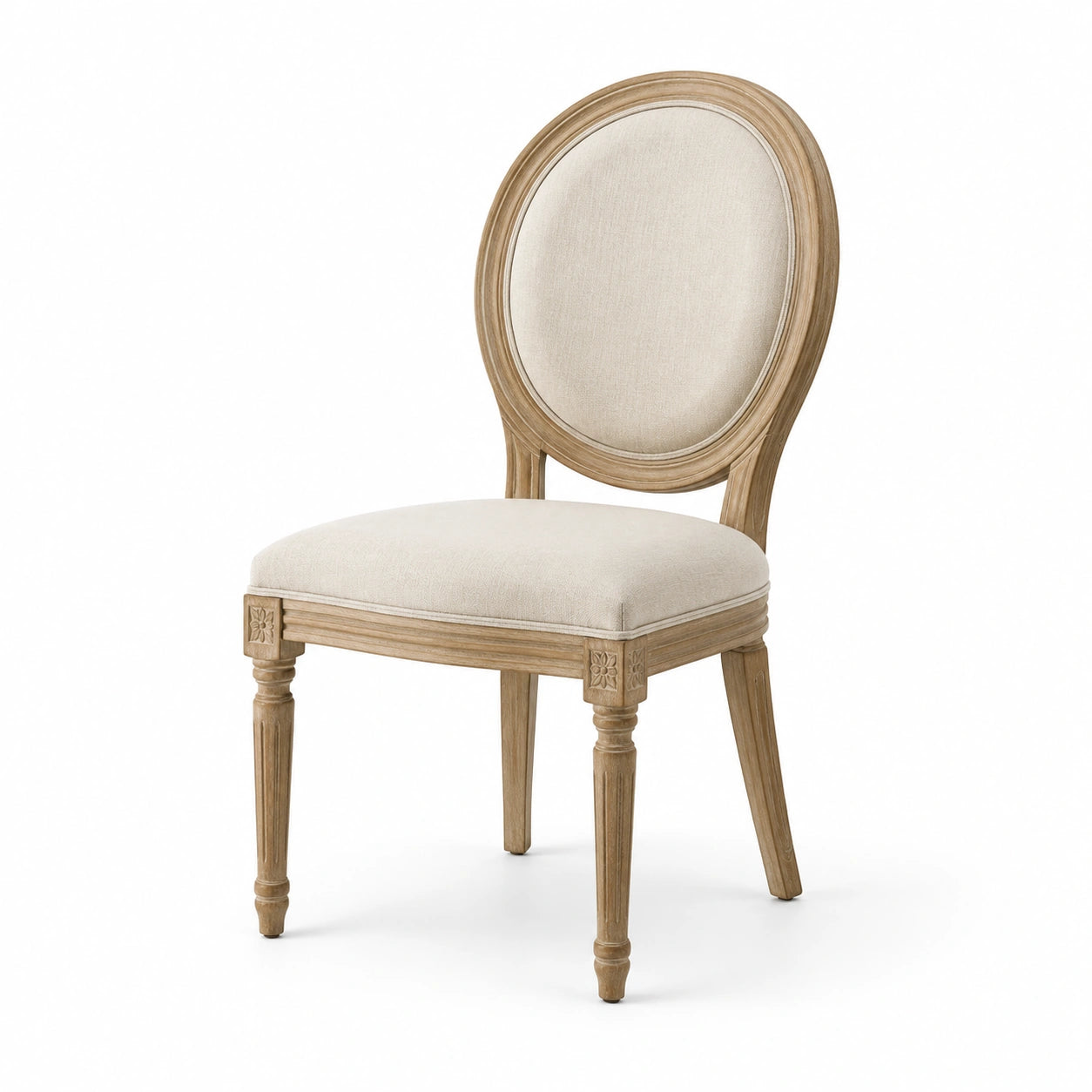 Esszimmerstuhl Beige Eiche mit Stoffbezug