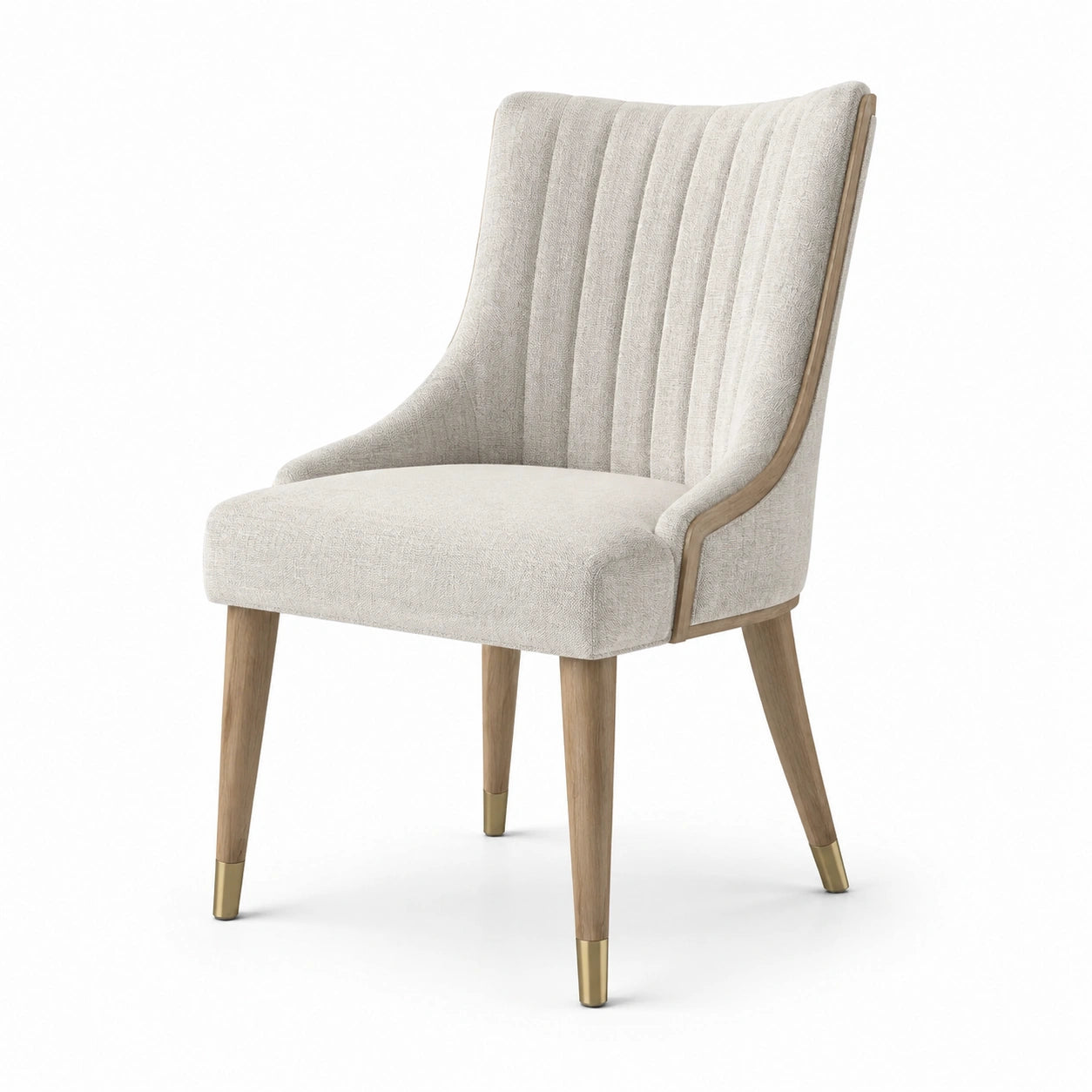 Esszimmerstuhl Holz Stoff Beige