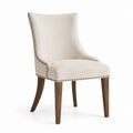 Esszimmerstuhl Leinen Beige mit Massivholzrahmen