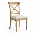 Esszimmerstuhl Eiche Massivholz Beige Polyester