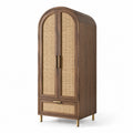 Kleiderschrank gewölbt aus Holz und Rattan 200cm x 80cm x 60cm