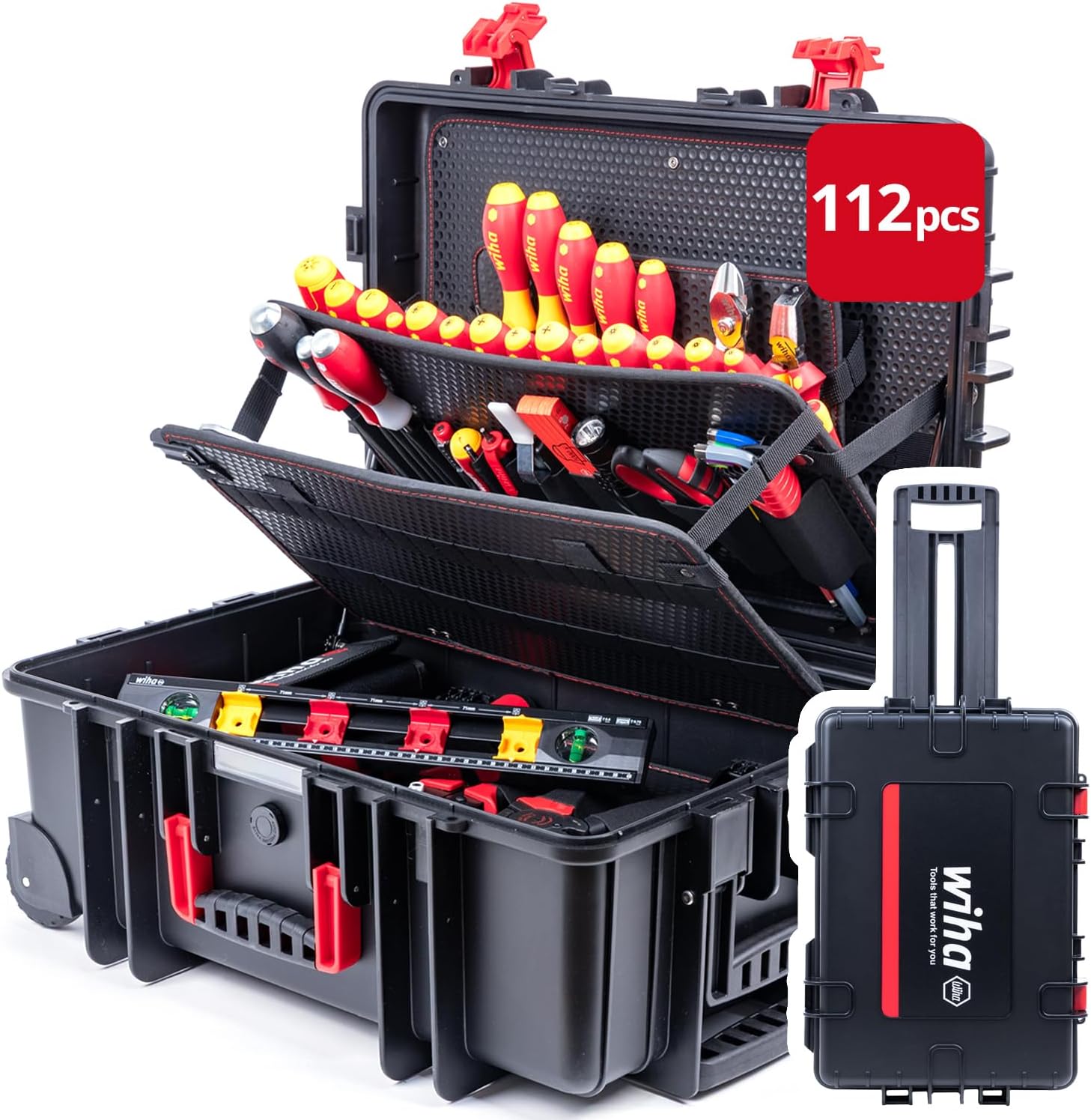 Wiha Werkzeug Set Elektriker Competence XXL II I Elektriker Werkzeugkoffer 112-teilig I, 1.000 V