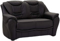 Cavadore 2er Sofa Bansa 2-sitzige Couch in Lederoptik, Ecksofa, 95 cm, 46 cm, 54 cm, Schwarz
