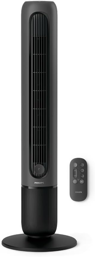 Philips Turmventilator 5000 Series. Leistungsstarke 8,0 m/s, 24 dB, 48 W, Weiß