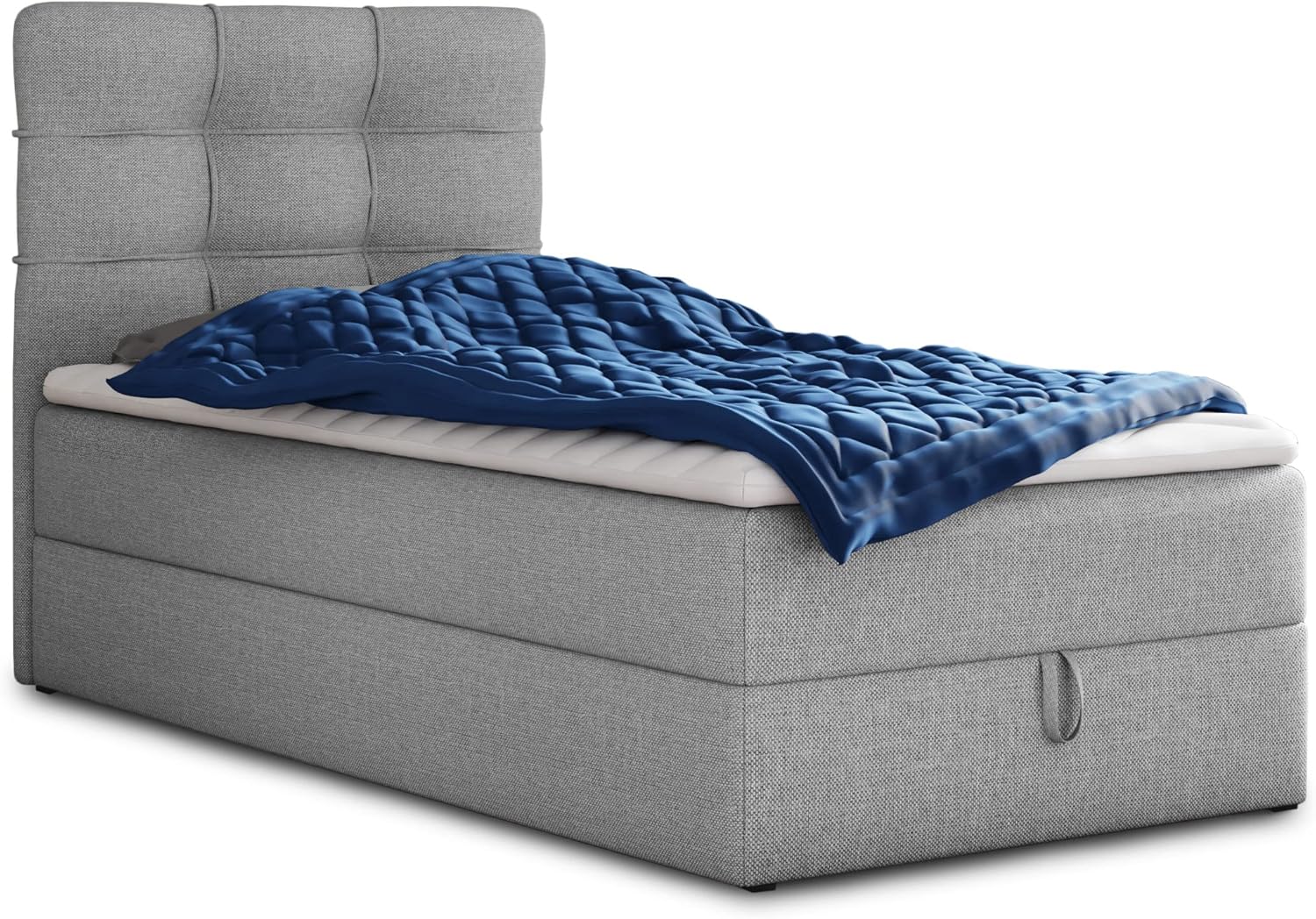 Sofnet Boxspringbett Best Mini mit Bettkasten und Matratzentopper - Einzelbett mit, Bonell-Matratze, Hauptmatratze, 200 cm, 80 cm, 90 cm