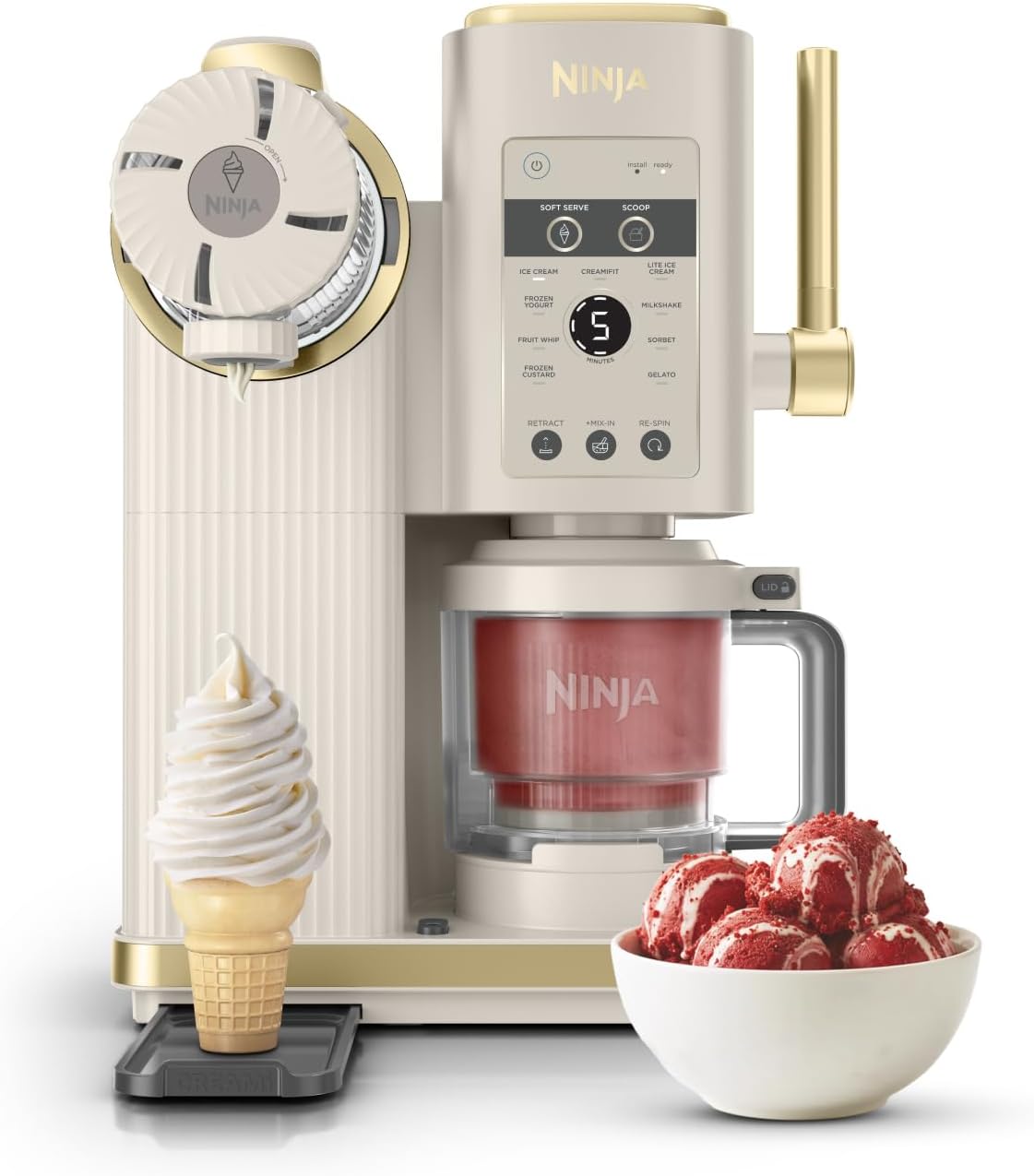 Ninja CREAMi Scoop & Swirl Eismaschine mit 2 Behältern, 44,5 cm, 25,5 cm, 48,48 cm, 9,45 kg
