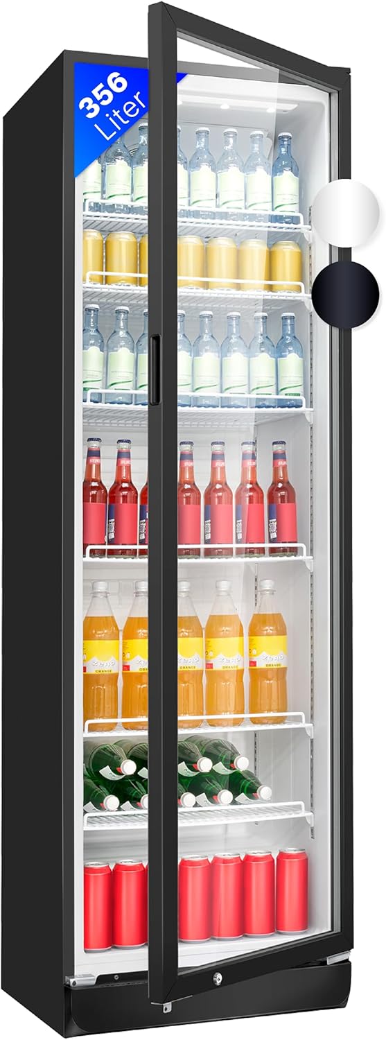 Bomann Kühlschrank mit Glastür, Getränkekühlschrank, Umluftventilator, 30 kg, 0 °C, 10 °C, Ohne Gefrierfach