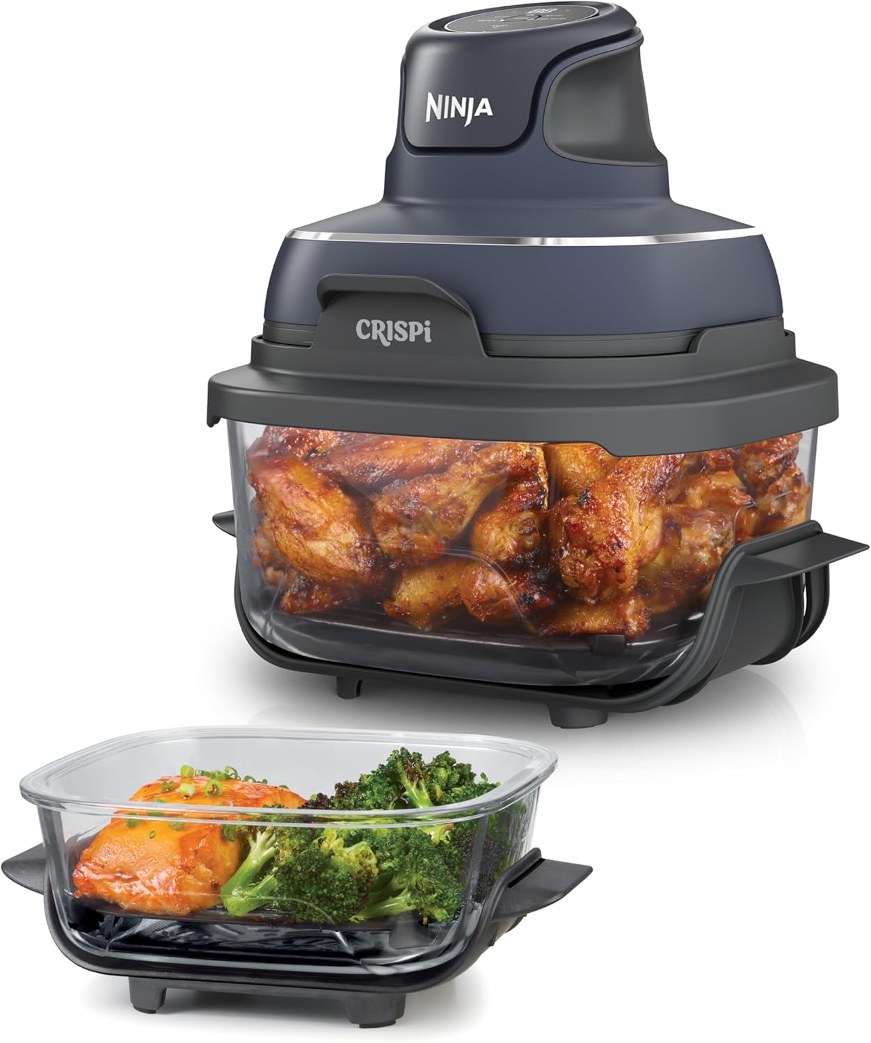 Ninja CRISPi Tragbare Air Fryer Heißluftfritteuse, Büro, 1.700 W, 1,4 l, 3,8 l, 34,5 cm, 30,4 cm, Grau