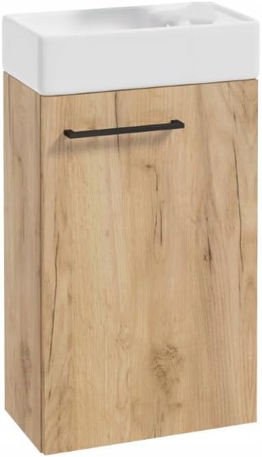 .Deftrans Domodomo Badezimmerschrank mit Waschbecken, Waschbeckenschrank, Wanddschrank, 40 cm, 21,3 cm, 16 mm, 22 cm, Schwarz