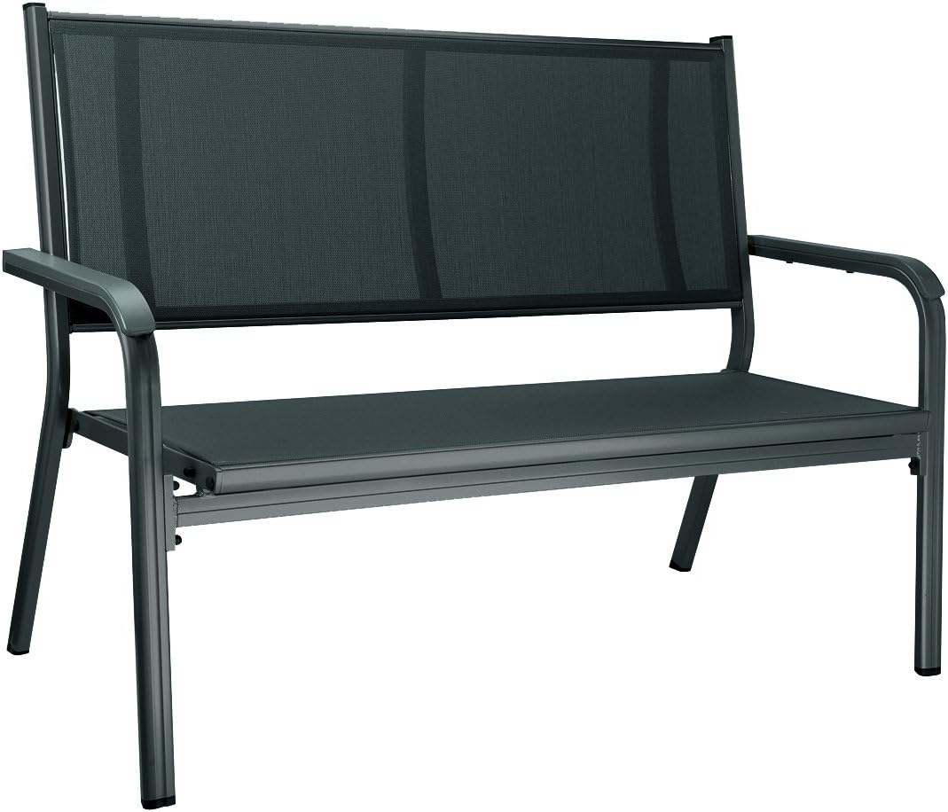 KETTLER BasicPlus 2-Sitzerbank 138 Sitzbank, 138 cm, wetterbeständig, Aluminium, Metall, Schwarz