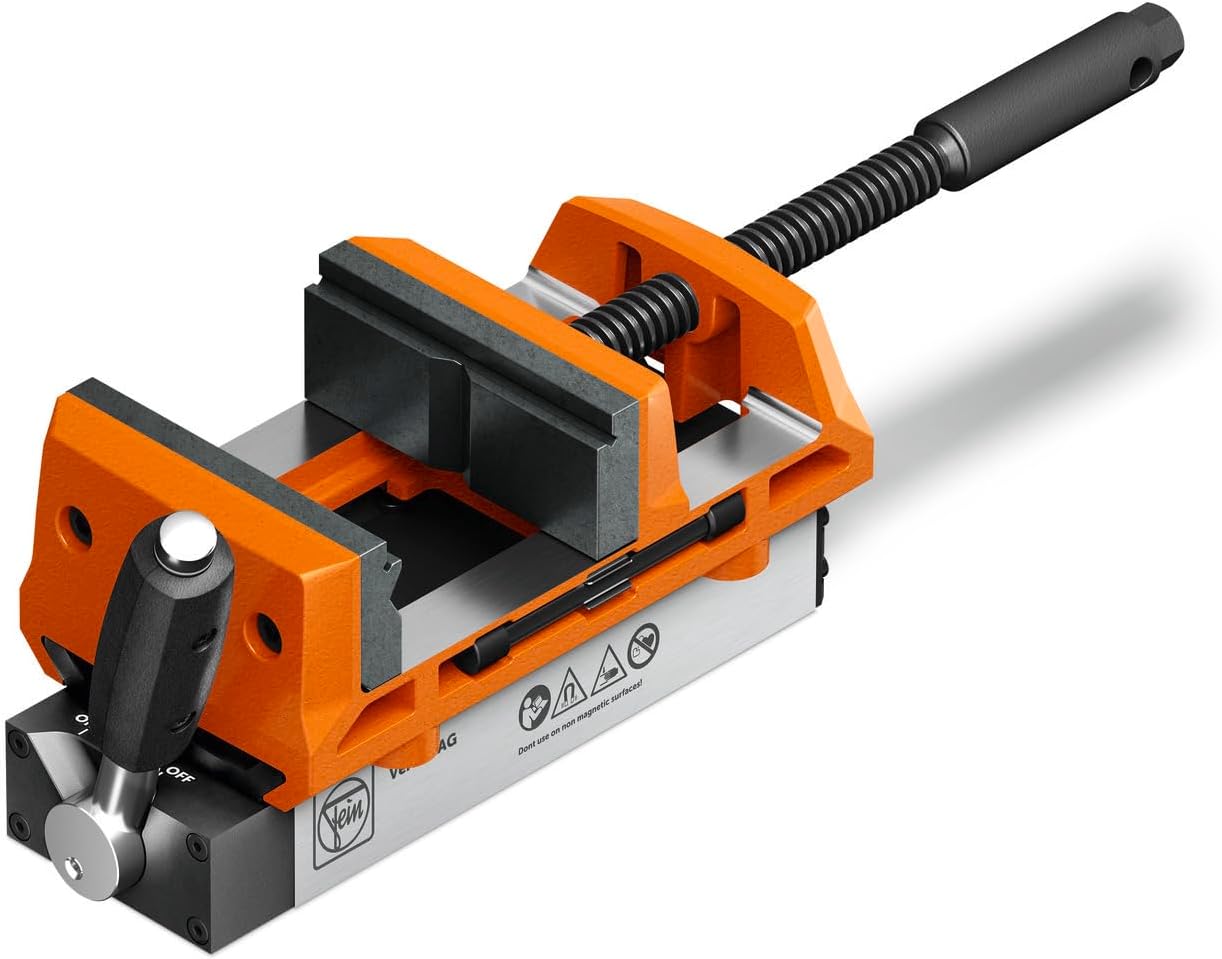 Fein Magnetschraubstock mit Backenbreite von 100 mm (VersaMAG Schraubstock Set, 108 mm, 4 mm, Aluminium
