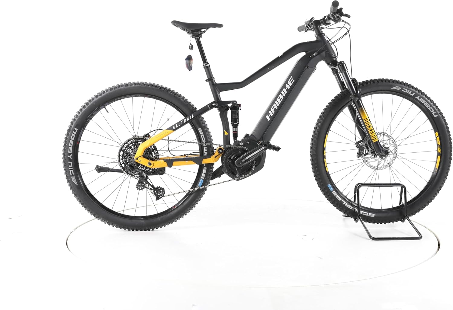 Amazon Renewed HAIBIKE E Bike Alltrail 6 E-Bike Fully Damen Herren Fahrrad, Yamaha 70 Nm 630 Wh, 12 Gänge, 175 cm, 29 Zoll, Display, Schwarz/Gelb