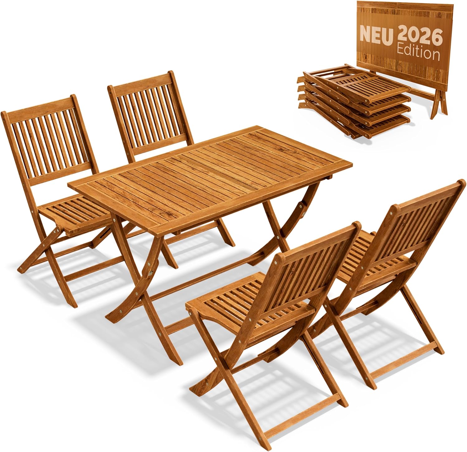 Casaria Gartenmöbel Set Modell 2026 - NEU: Extra Stabiler Tisch, 160 kg