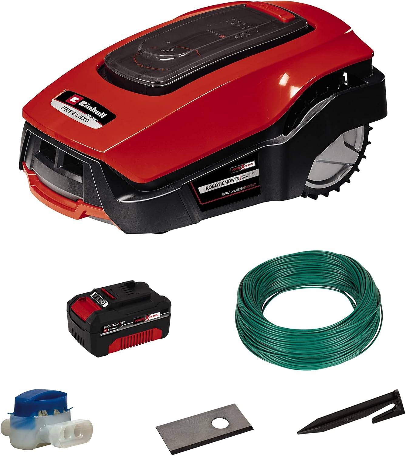 Einhell Roboter-Rasenmäher FREELEXO 900 LCD BT (Lithium-Ionen, Automatisch, 20-60 mm, Bluetooth, APP