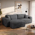 BROMARKT Ecksofa mit Schlaffunktion Dunkelgrau Couch L-Form Cordstoff Sofa mit, Bett, Sitzer-Sofa, 200 cm, 82 cm