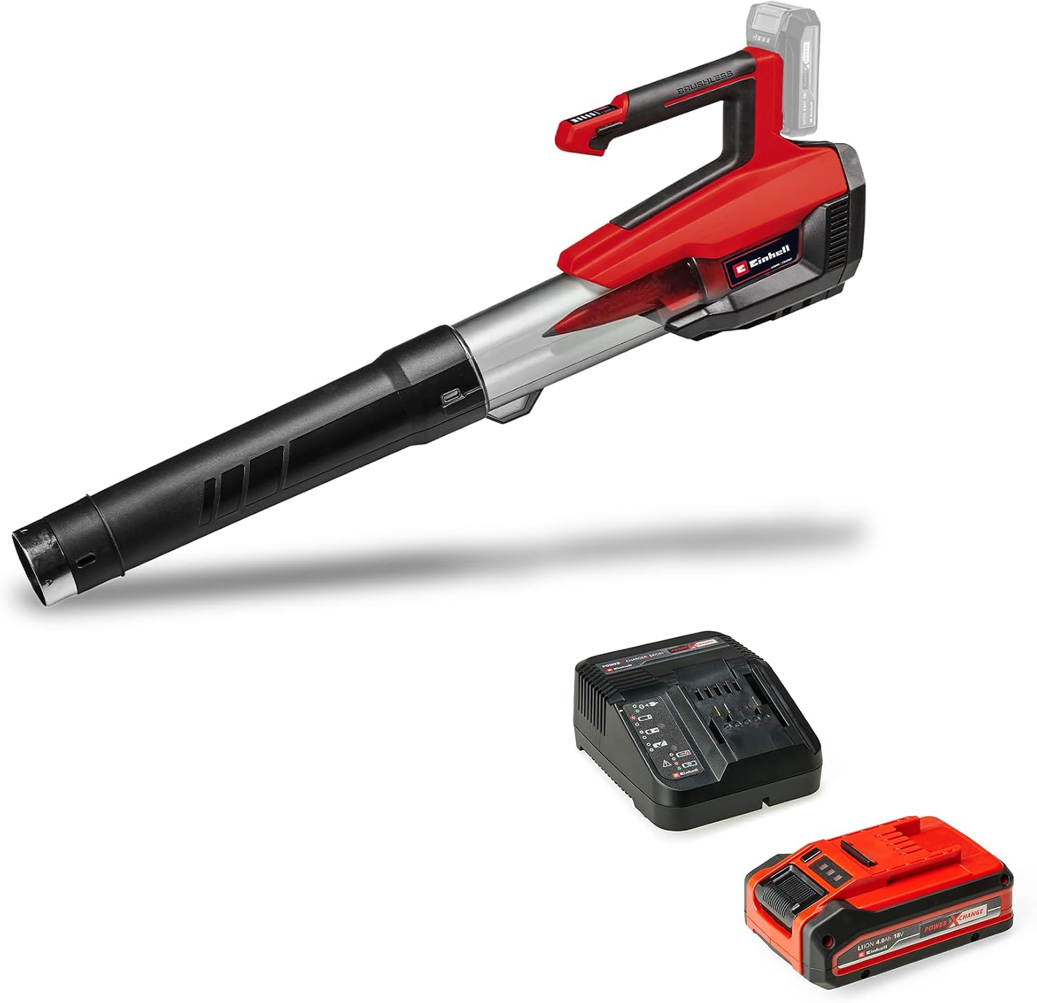 Einhell Akku-Laubbläser GP-LB 18/200 Li E Power X-Change (18 V, 200 km/h, 2,2 kg, 4,0 Ah, 3,0 Ah, LED-Anzeige