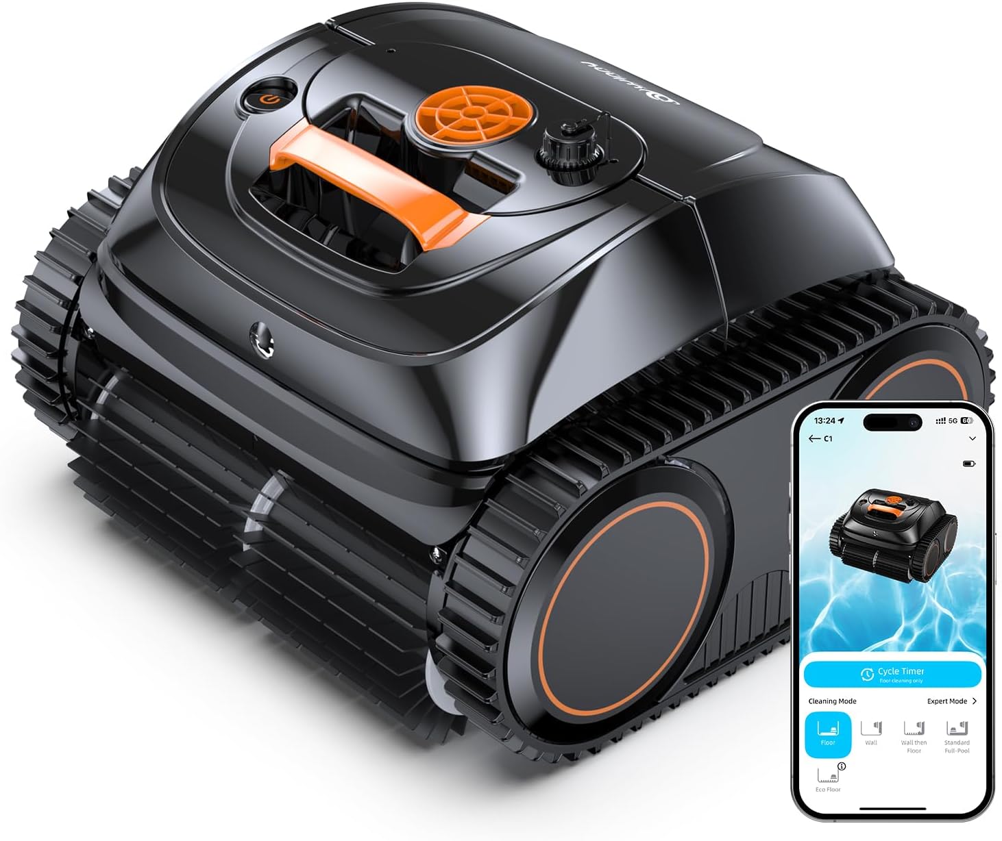 Poolroboter Winny C1 Akku Wand und Boden-Keine Kabel WINNY POOL CLEANER, 150m2 Reichweite, 150 min, 500 Liter, 11.500 L, App-Steuerung, App-Control