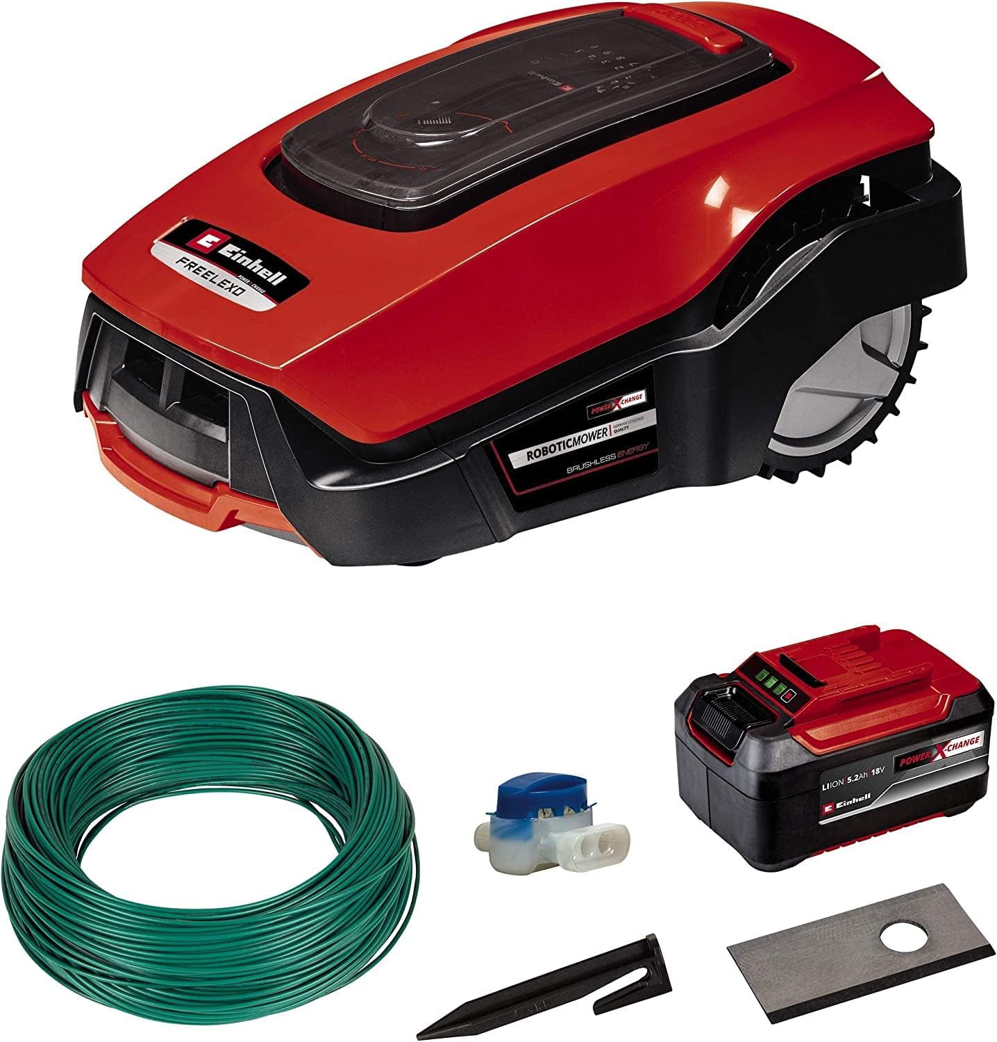 Einhell Mähroboter FREELEXO 1200 LCD BT (für bis zu 1200 m2, Automatisch, 20 mm, 60 mm, Bluetooth, App