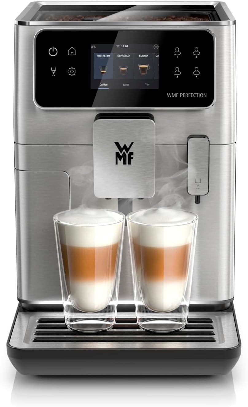 WMF Perfection 640 Kaffeevollautomat mit Milchsystem, Kaffeemaschine, 37,1 cm, 15 bar, 1550 W, 250 g, 3 l, LED, Edelstahl, Silber