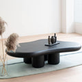 Tisch Couch in Wolkenform aus massivem Holz GLTZEN, Schwarz-120 *, moderner Mitteltisch für Schlafzimmer, wasserbeständig, Cremeweiß, Wohnzimmer