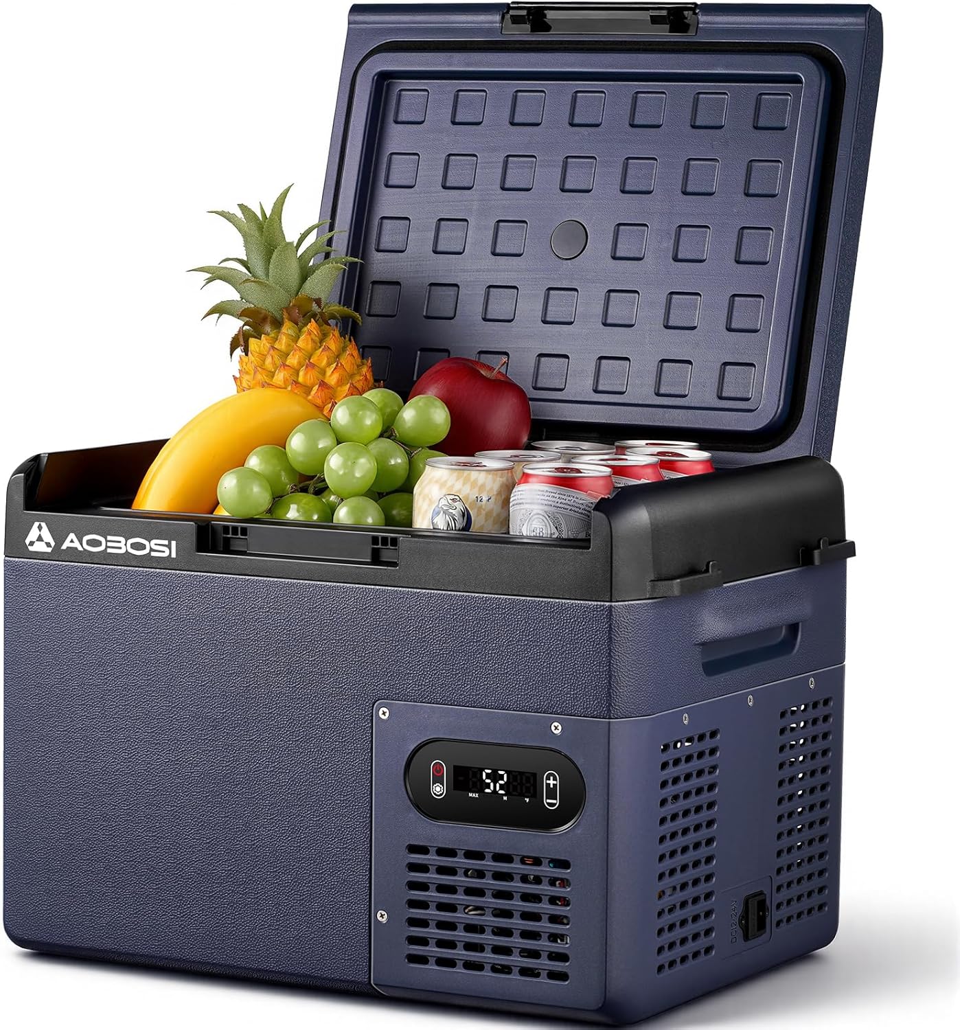 AAOBOSI Kompressor Kühlbox 15 l, Autobatterie, Autokühlschrank, Camping, 32 cm, 330 ml, 20 °C, 31 dB