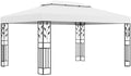 Massbinet Pavillon mit Doppeldach Gartenpavillon für Garten Terrassen 3 × 4 m Weiß, Weiß/Schwarz, Stauraum, Stahl