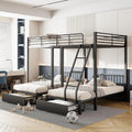 Soweiz Dreifaches Etagenbett mit Schubladen, Dreier-Etagenbett, Unterbett, Schlafzimmer, 200 cm, 120 kg, 160 kg, 177,8 cm, Weiß
