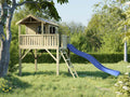 Prestige Garden Stelzenhaus Funny XXL KDI Spielhäuser, 285 × 188 × 303 cm, 146 cm Podest, Kesseldruckimprägniertes Kiefernholz, Holzfarbe/Blau
