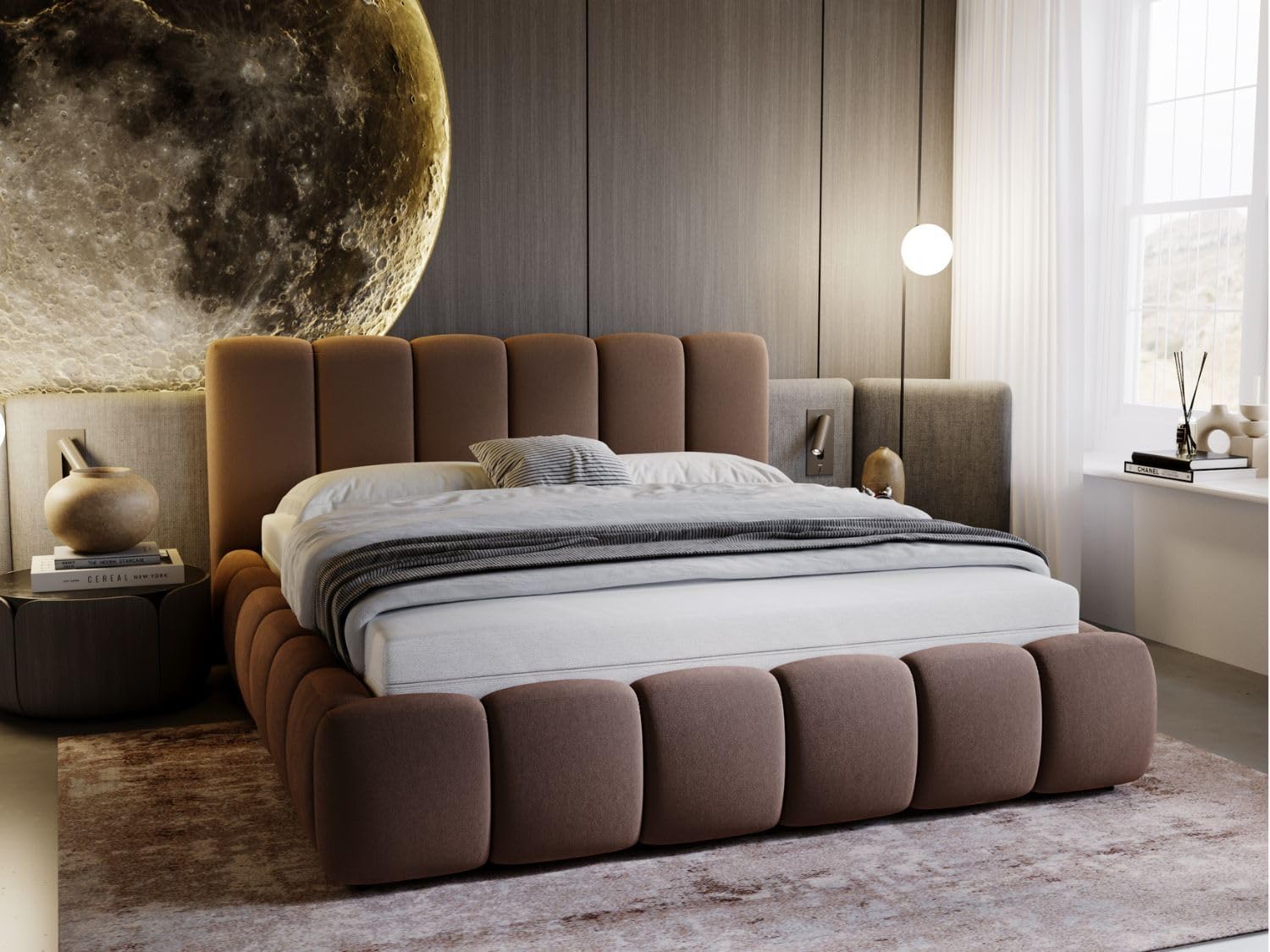 GRAINGOLD Cloud Bett 140 × 200, Polsterbett, Matratze, Schlafzimmer, 200 cm