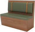 Sofa Modernes Leder- Generisch, Edelstahl, kleine Couch für Wohnzimmer, bequem, gepolstert, armlos, Grün/Braun
