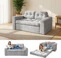 Sofa Boden Schlafsofa Bed mit Pillow Back Support Armrest 140 Toemics, 140 cm, klappbar, für Wohnzimmer, Schlafzimmer und Gästezimmer Grau